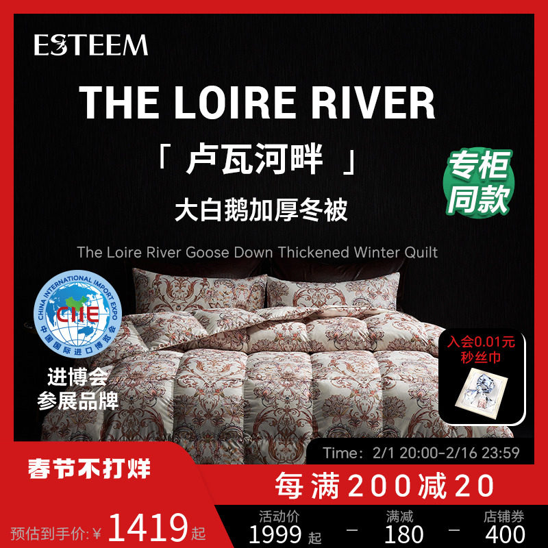 ESTEEM/宜庭卢瓦河畔大白鹅绒加厚冬被被子被芯厚被【专柜同款】