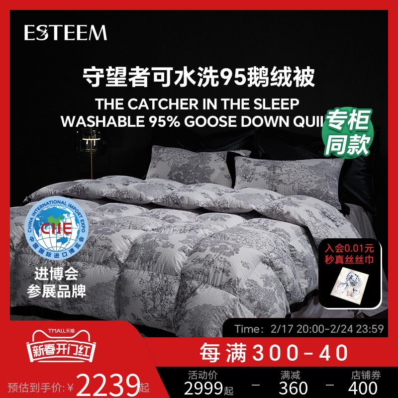 ESTEEM/宜庭守望者可水洗95白鹅绒被子进口羽绒冬被【专柜同款】