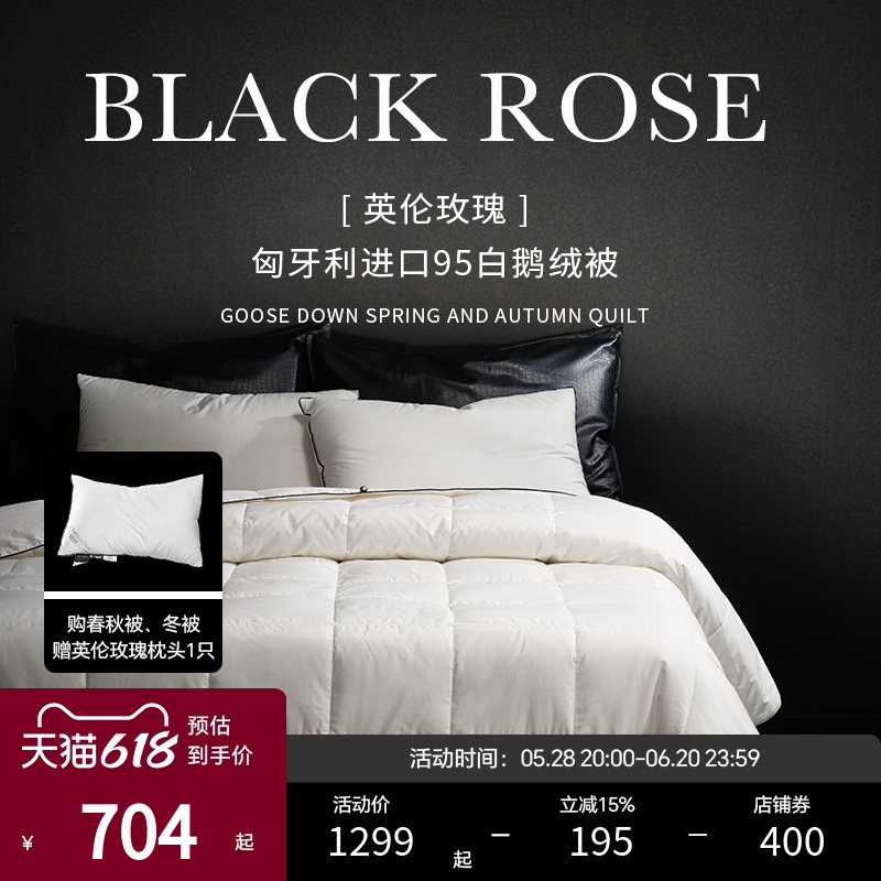 ESTEEM/宜庭英伦玫瑰95白鹅绒被匈牙利进口夏春秋被【专柜同款】