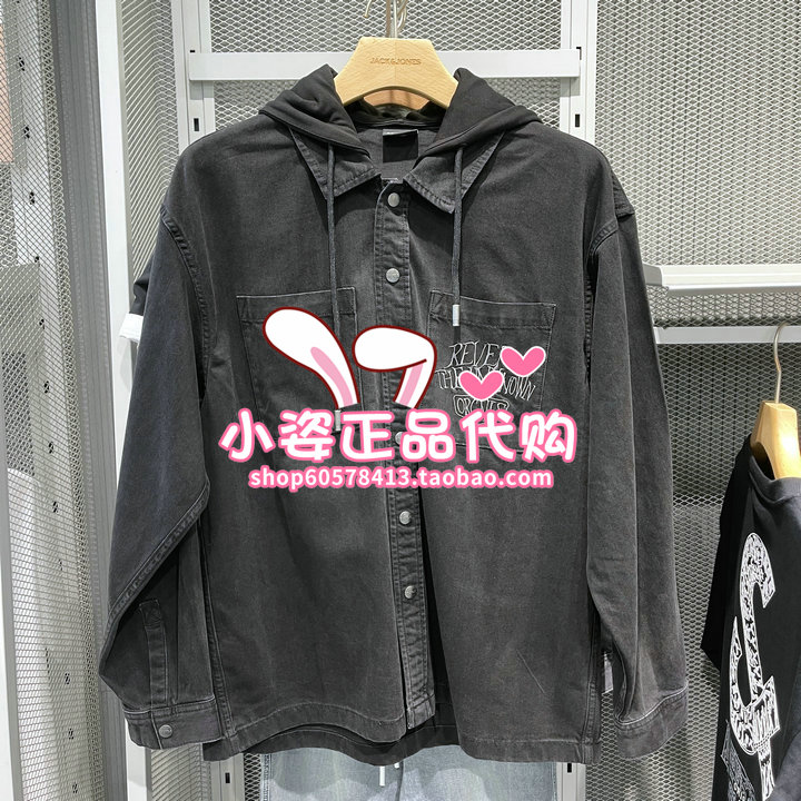 杰克琼斯时尚略宽松男牛仔连帽衬衫 225362003 A16 6905571276981