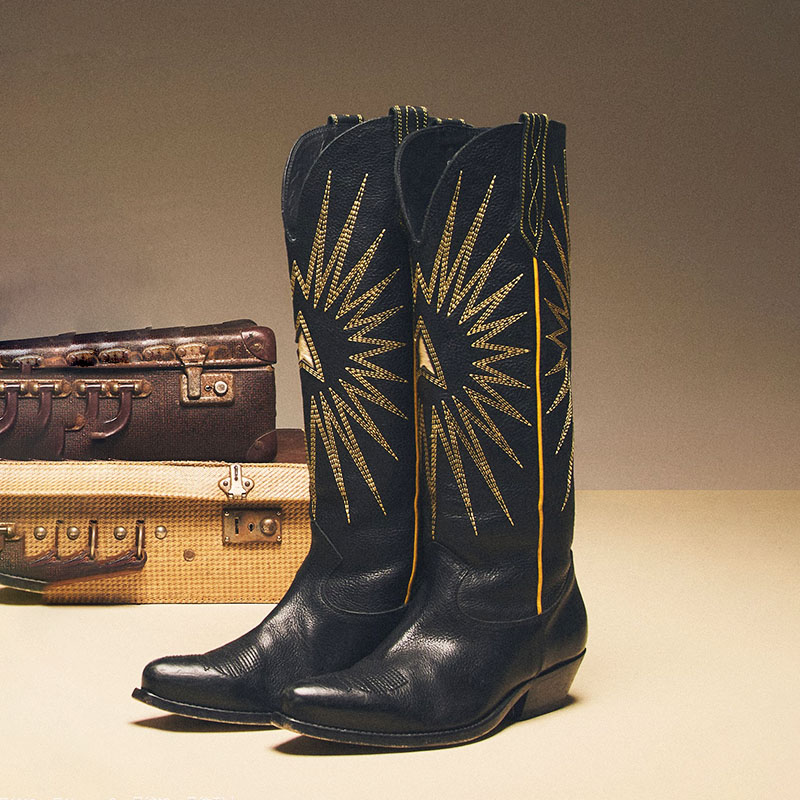 真皮西部靴2025秋冬新款复古长靴