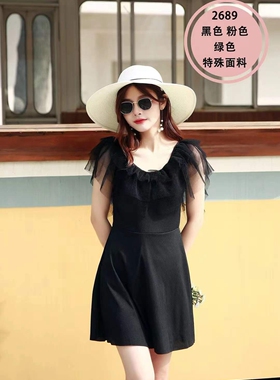 运动长袖82272带胸垫休闲纯色显瘦平角2024年新款专业女涤沦泳衣