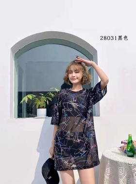 三件套28031大码泳衣女胖mm时尚遮肚肉显瘦大胸 2023保守宽松泳装