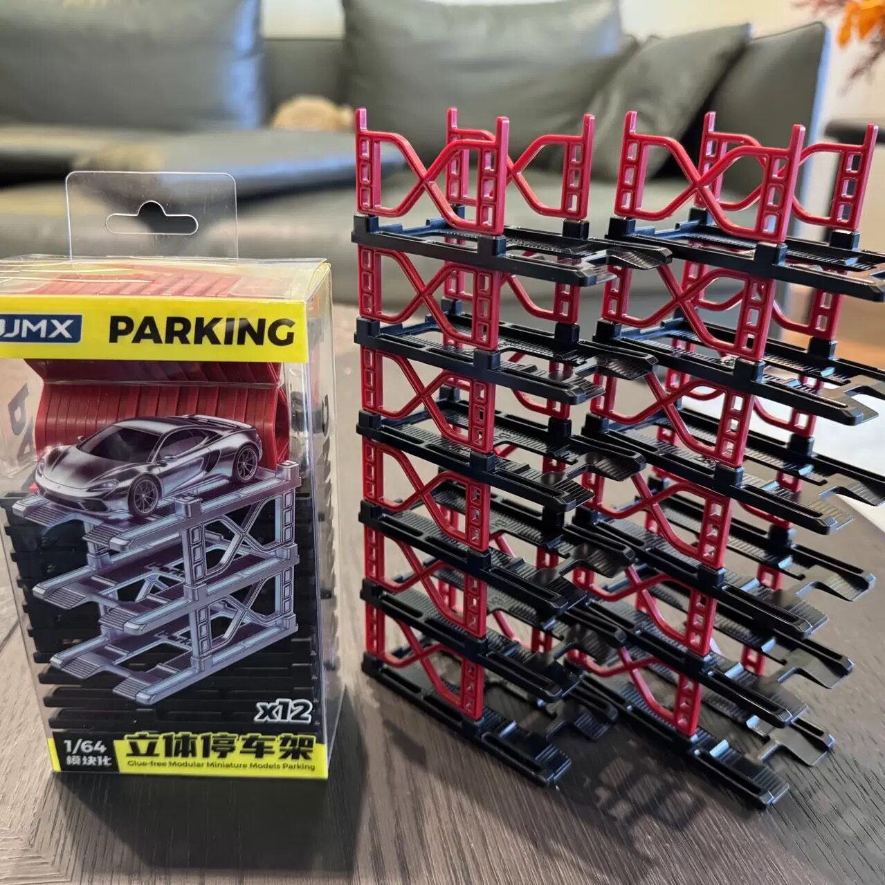 立体车架1:64模块化立体车库汽车模型展示存放架MINIGT多美卡拓意