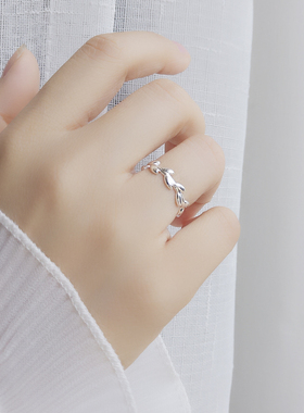 文艺小清新橄榄枝树叶戒指