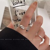 素圈指环自律级感百搭 新款 925银双层戒指ins潮小众设计时尚 个性