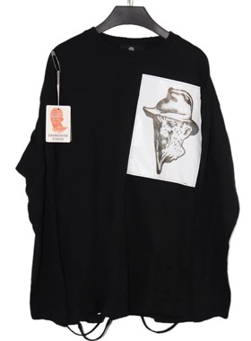 【sharkcolor】remake水洗破坏打底衫暗黑下摆刀割乞丐长袖T内搭