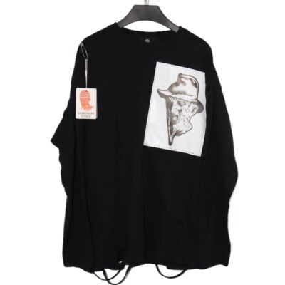 【sharkcolor】remake水洗破坏打底衫暗黑下摆刀割乞丐长袖T内搭