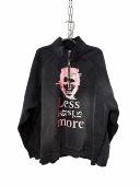 remake手工做旧晕染设计半拉链 sharkcolor 骷髅吊坠加绒卫衣