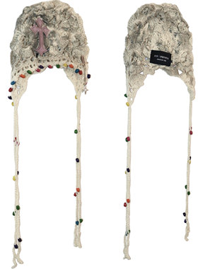 【sharkcolor】remake手工编织复古镂空民族风小众设计流苏针织帽