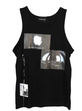 sharkcolor*xxxtentacion烫画小众纯棉宽松背心男女