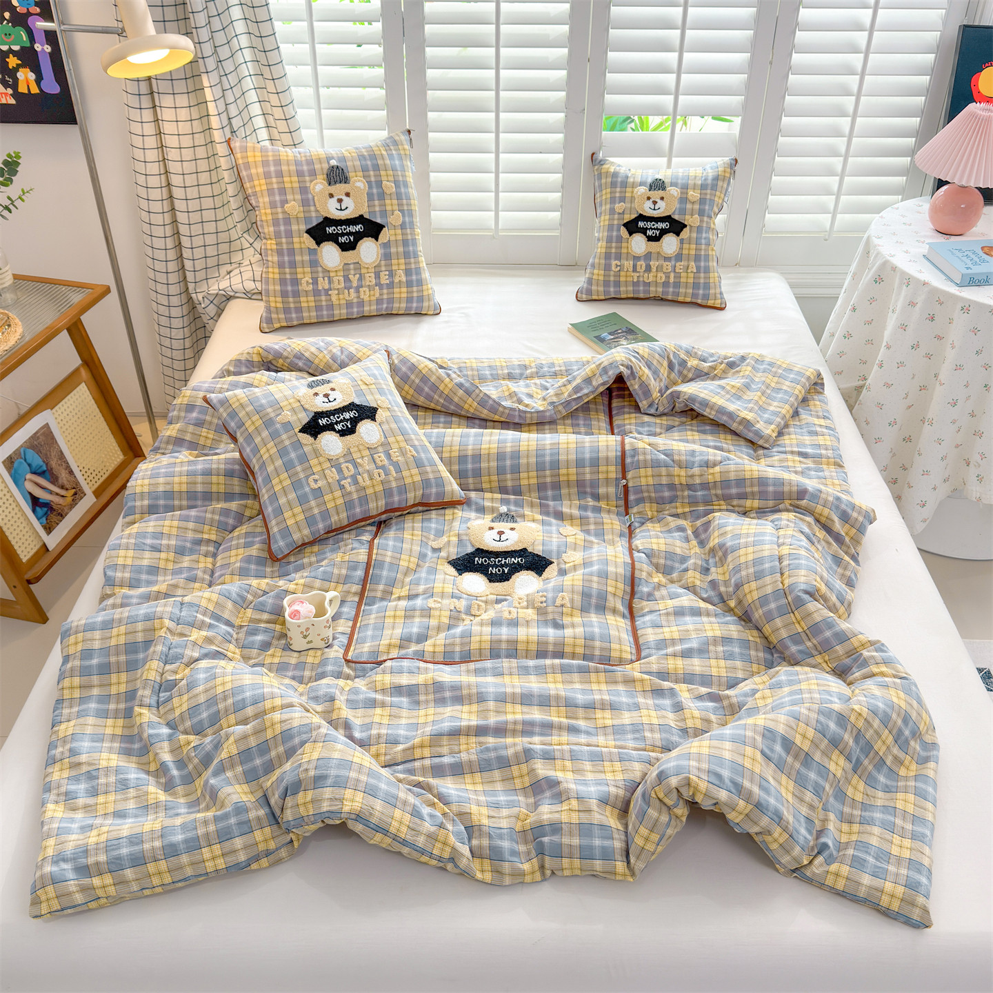 全棉卡通抱枕被子两用车载靠垫枕头被办公室沙发午睡空调被可机洗