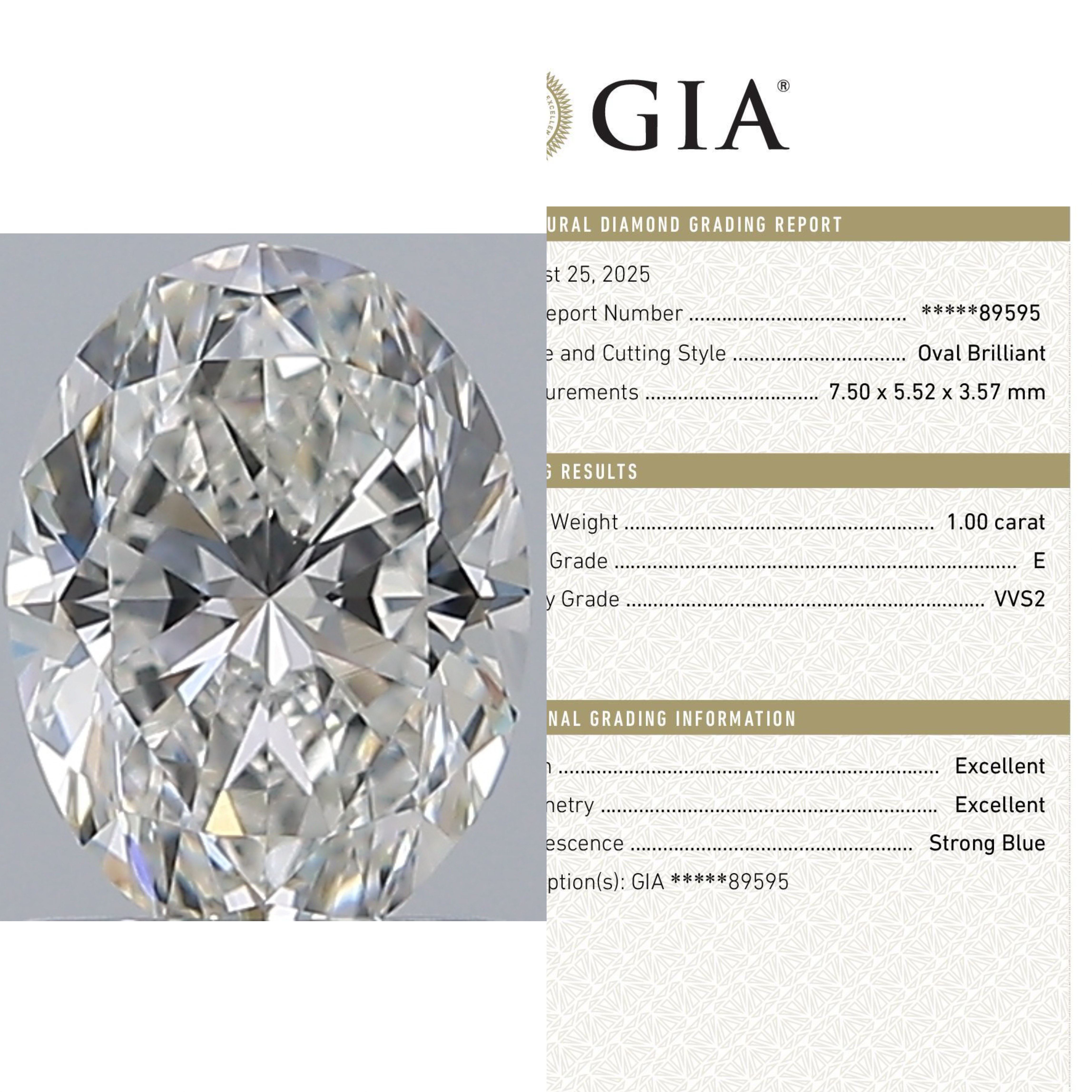 先恩尼 1ct E VVS2椭圆切工鸽子蛋 gia天然钻石非人工igi实验