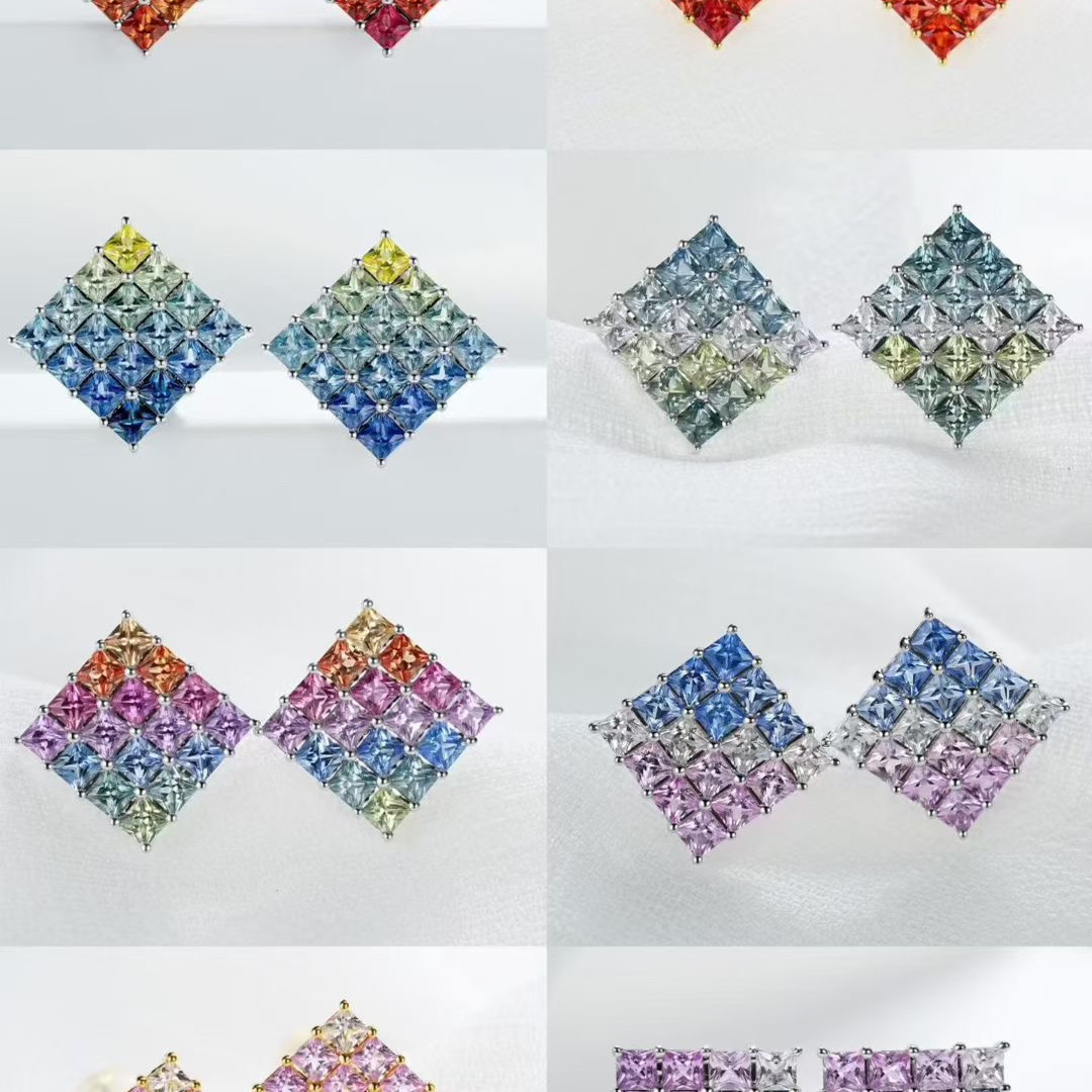 18k蓝宝耳钉 7款任选~