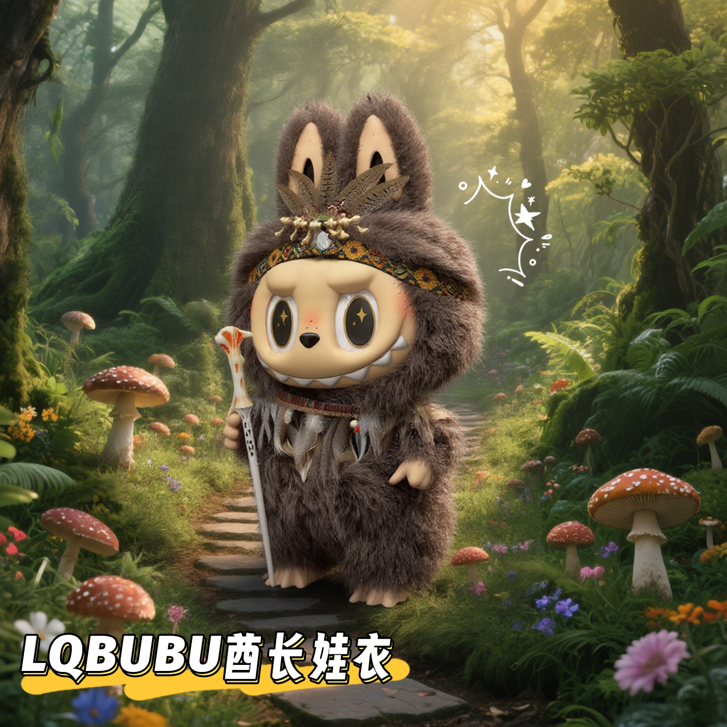 拉布布娃衣labubu公仔衣服泡泡玛特娃衣搪胶公仔58cm拉布布zimomo