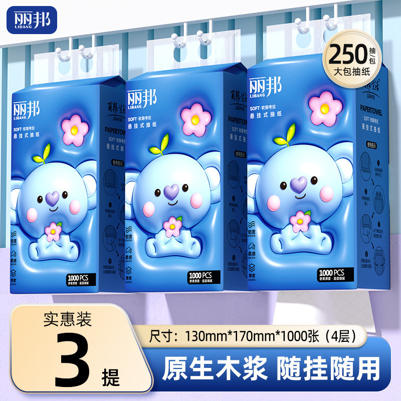 丽邦悬挂式抽纸大包家用实惠装图片
