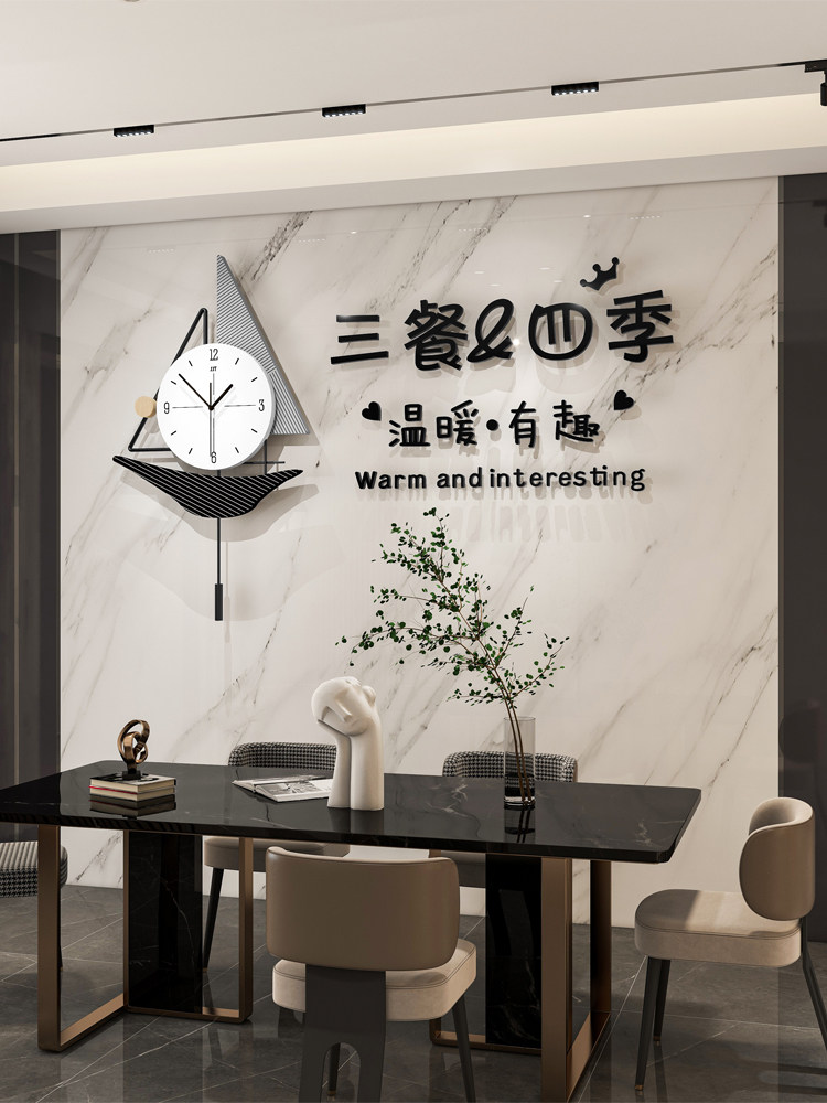 现代简约客厅装饰画沙发背景墙挂画高档玄关壁画钟表帆船餐厅墙画