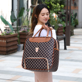 韩版 可爱学生防水轻便大容量PU手提旅行包女行李袋单肩短途旅行袋