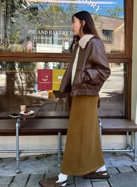 十三行acme ground皮衣外套女冬季新款韩版气质百搭显瘦翻领外套