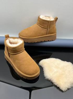 【林小雅专享】HY0337冬季新款真皮真毛厚底雪地靴