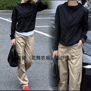 韩式休闲风连帽外套工装裤女春秋百搭经典两件套装显瘦时尚个性潮