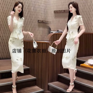 气质无袖漂亮连衣裙感小香风女装名媛高级今年两件套流行法式夏季