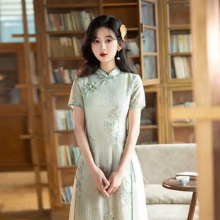 老新款上海复古民族风改良奥黛旗袍裙2026春款年轻女士日常连衣裙