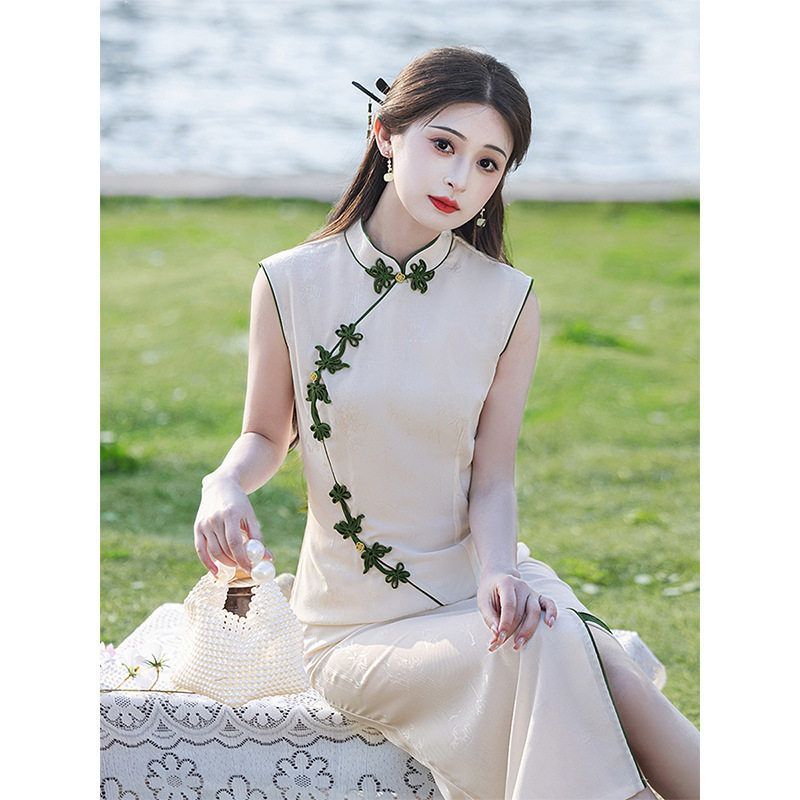 洛士无袖高级感新中式改良款女设计感连衣裙夏季旗袍新款年轻2025