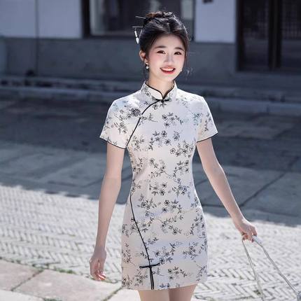 小个子旗袍2025绝美高级感新中式改良少女学生旗袍夏季短款旗袍