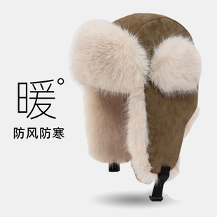 帽子男冬季飞行帽雷锋帽加绒加厚骑车保暖护耳飞行员防寒东北男生