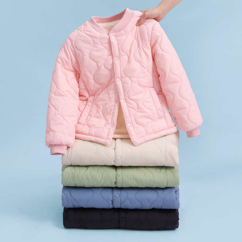 出口儿童羽绒棉服内胆男女童学生保暖加绒外套中大童夹棉衣服