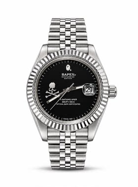 Bape 2026ss爆款bapex mastermind联名银表 日志 骷髅头表盘