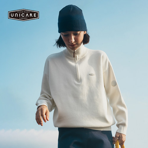 UNICARE半高领针织衫保暖毛衣