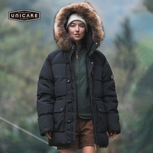 UNICARE冬季保暖派克羽绒服 加厚防风外套 户外防泼水羽绒衣2025