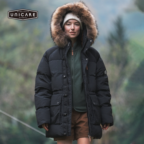 UNICARE冬季保暖派克羽绒服 加厚防风外套 户外防泼水羽绒衣2025