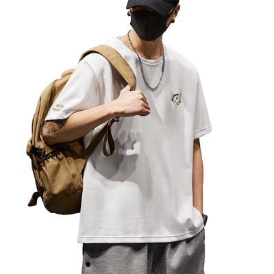 短袖T恤男夏季潮牌宽松大码圆领