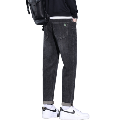 秋冬季百搭宽松直筒厚款牛仔裤