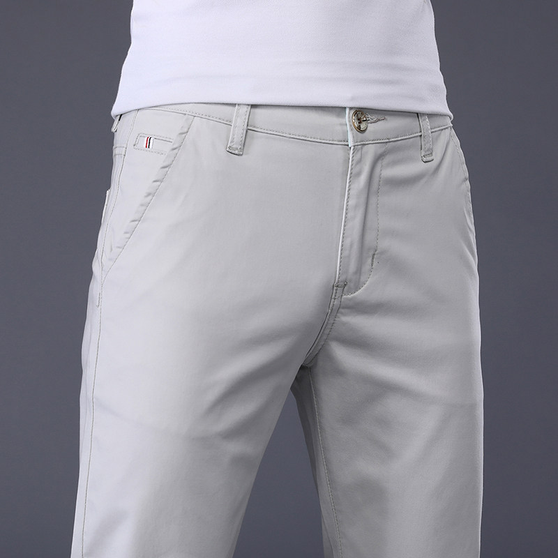 高端弹力休闲裤男士夏季薄款纯棉2022新款潮流韩版直筒商务长裤子,男装,休闲裤,淘宝优惠券,粉丝福利购,淘宝优惠卷