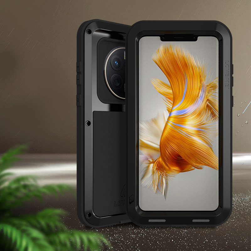 lovemei适用huawei/华为mate50pro手机壳防摔三防METE50Pro金属边框套