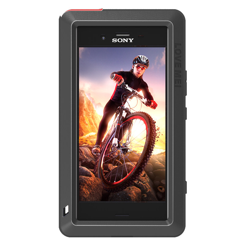 LOVE MEI Powerful Water Resistant Shockproof Dust/Dirt/Snow Proof Aluminum Metal Outdoor Heavy Duty Case Cover for SONY Xperia XZ1 & SONY Xperia XZ1 Compact