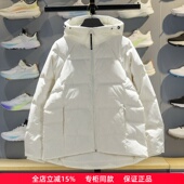 防泼水鸭绒保暖连帽外套AYMV198 新款 李宁短款 羽绒服女子2025冬季