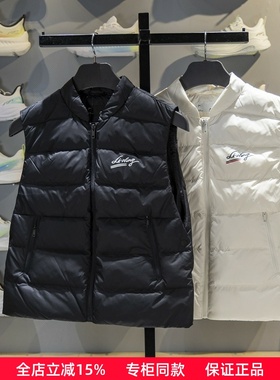 李宁羽绒马甲女子2025冬季新款80%鸭绒保暖运动立领马甲AMRV040
