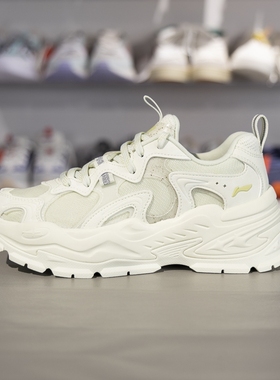李宁星芒休闲鞋女子2025夏新款潮流复古老爹鞋经典运动鞋AGCV046