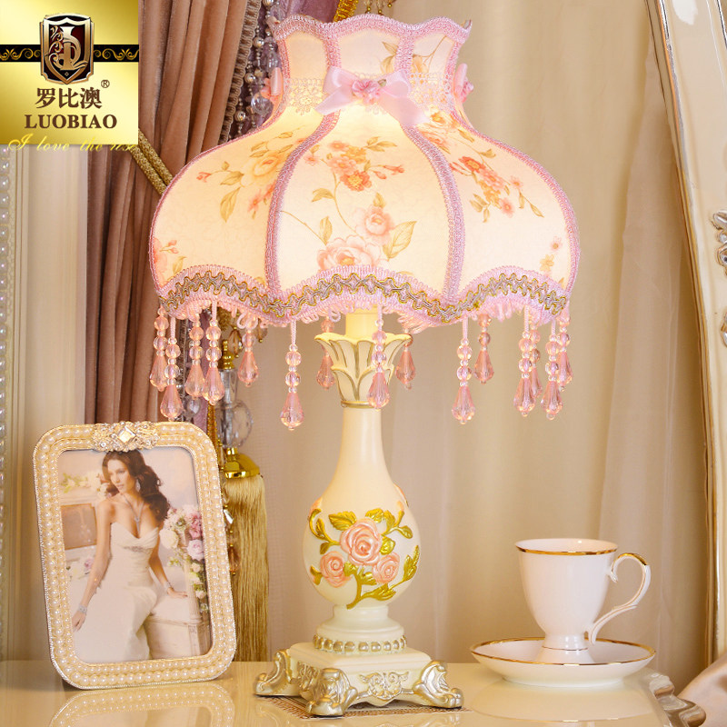 欧式台灯床头台灯卧室奢华复古蕾丝田园台灯公主客厅温馨婚庆结婚