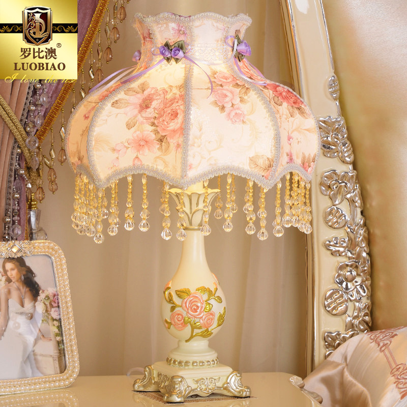 欧式台灯床头台灯卧室奢华复古蕾丝田园台灯公主客厅温馨婚庆结婚