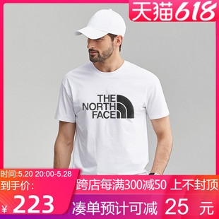 TheNorthFace北面短袖 T恤男2022春夏新款 户外休闲圆领宽松上衣