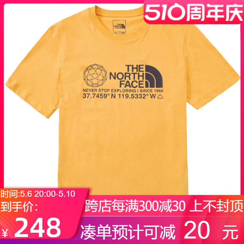 TheNorthFace北面T恤男女情侣2022春夏新款户外休闲圆领短袖上衣