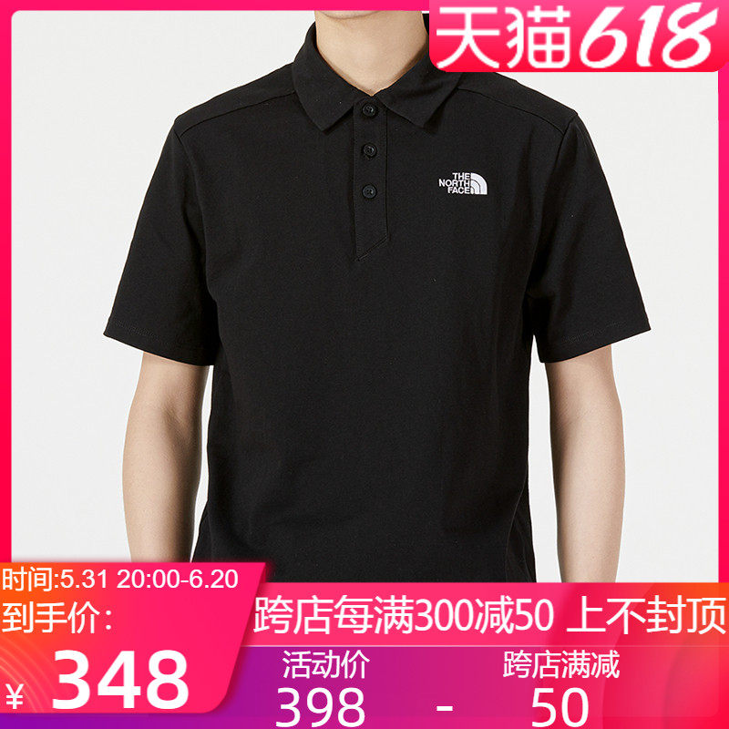 2023春夏新款thenorthface北面短袖t恤男户外运动翻领宽松polo衫