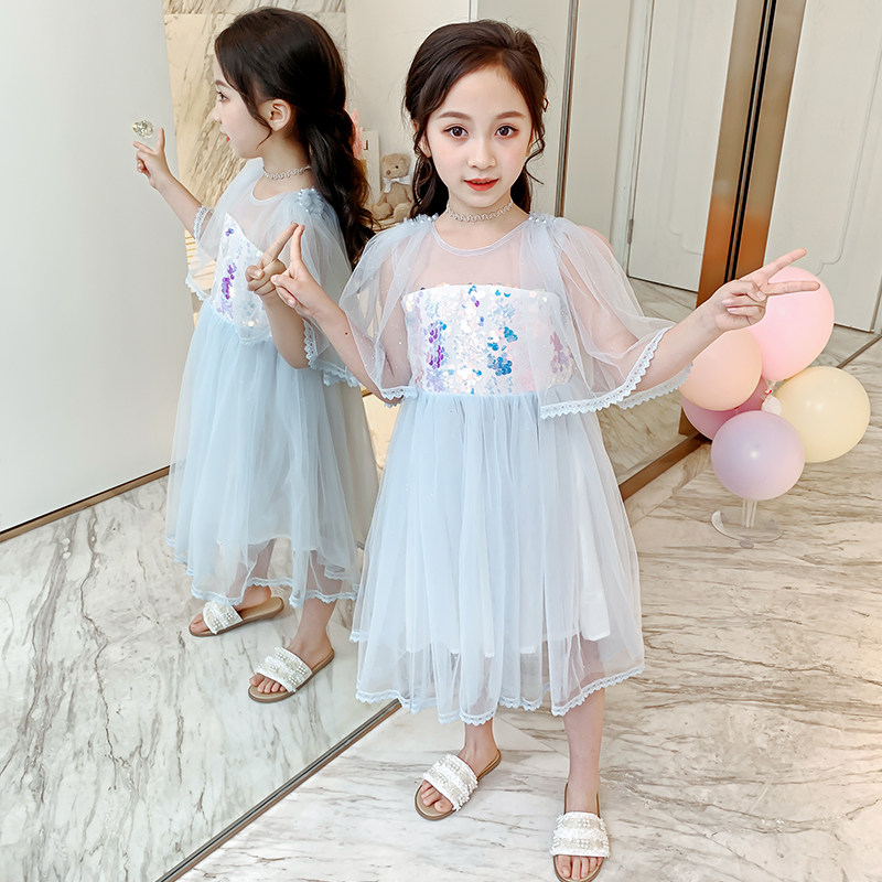 。女童披肩公主纱裙2020春季新款小女孩裙子超仙洋气儿童蓬蓬连衣