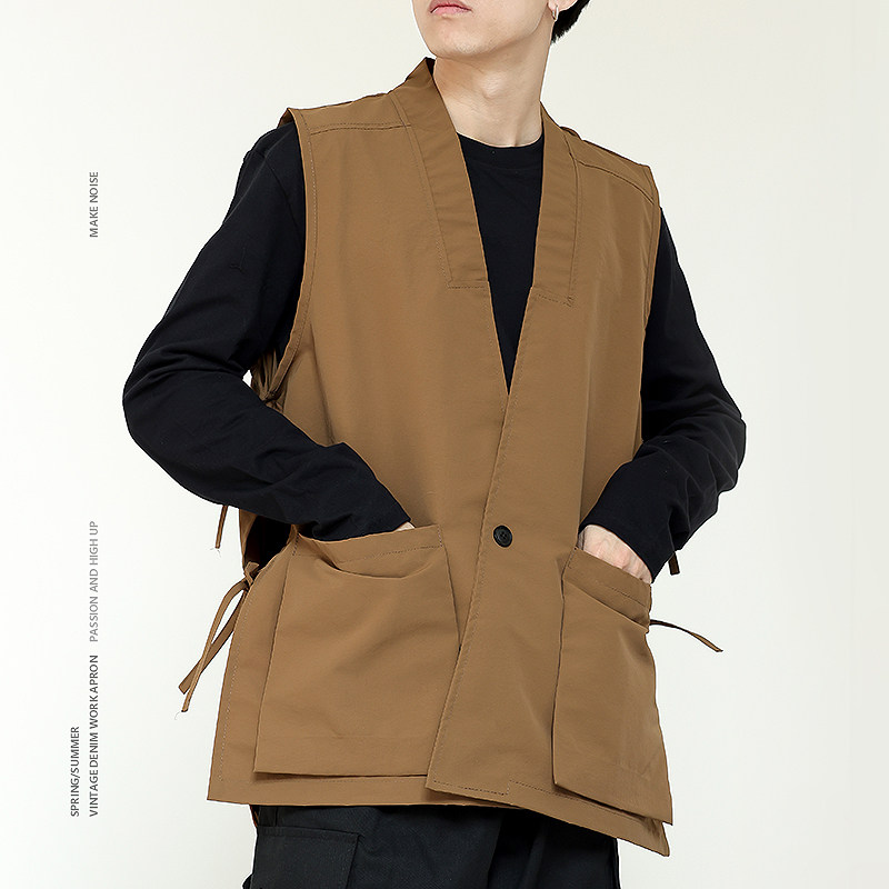 防水帆布围裙定制logo餐饮专用